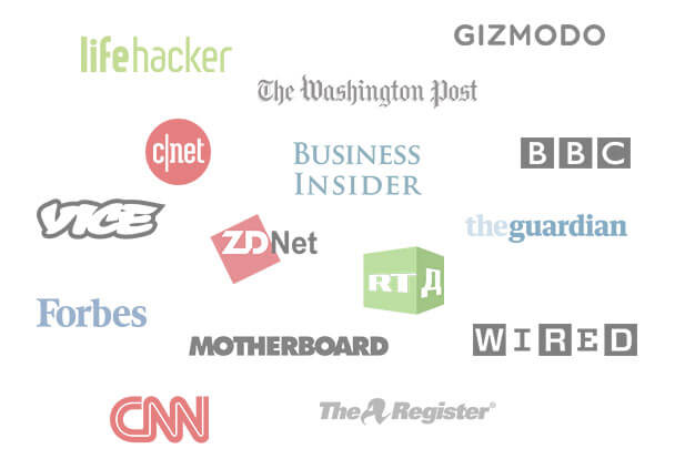 As seen on lifehacker, GIZMODO, The Washington Post, BBC etc