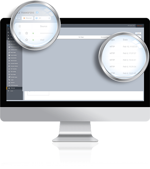 Screenshot of FlexiSPY's File Transfer Monitoring App